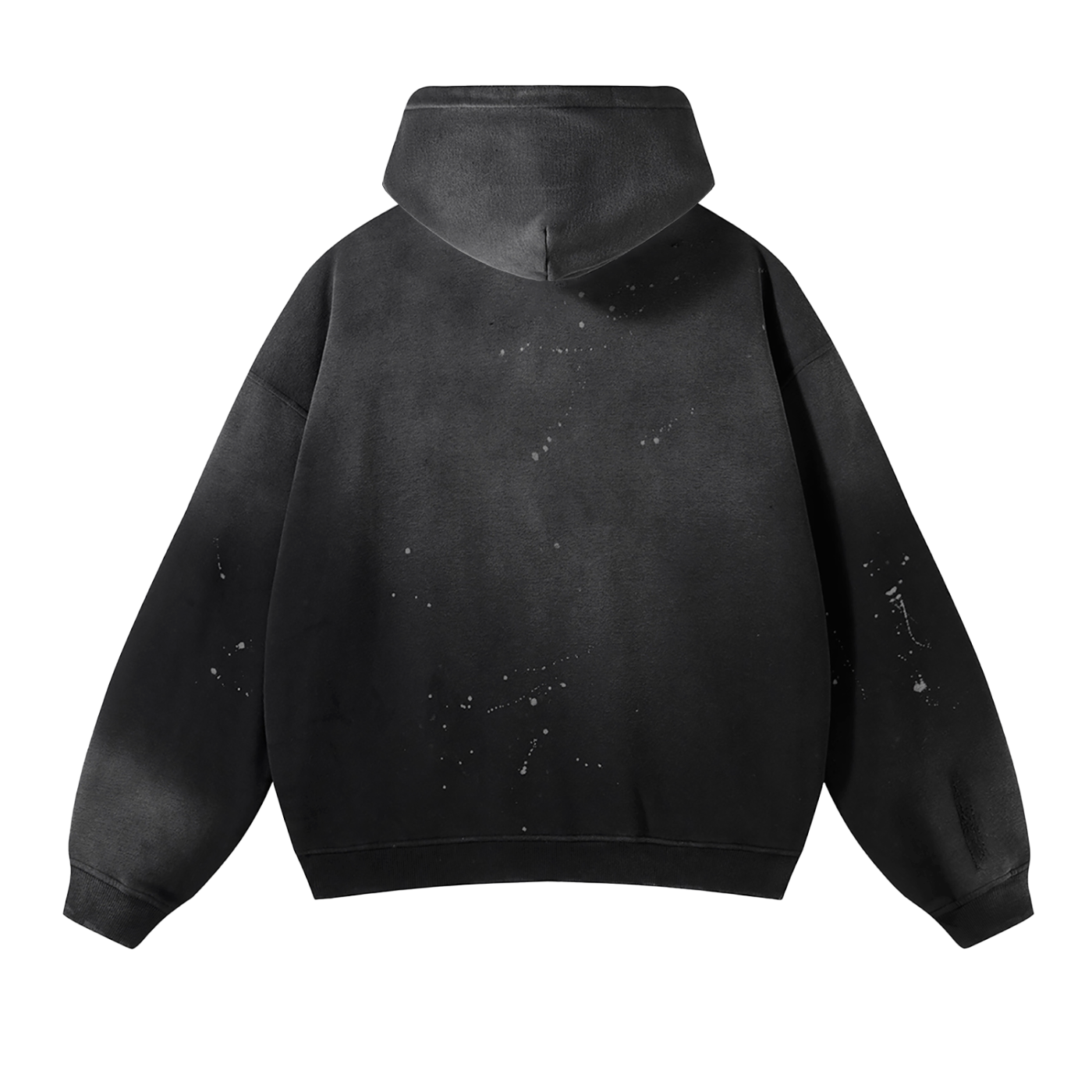 Vintage Wash Mind Torn Frayed Fleece Hoodie
