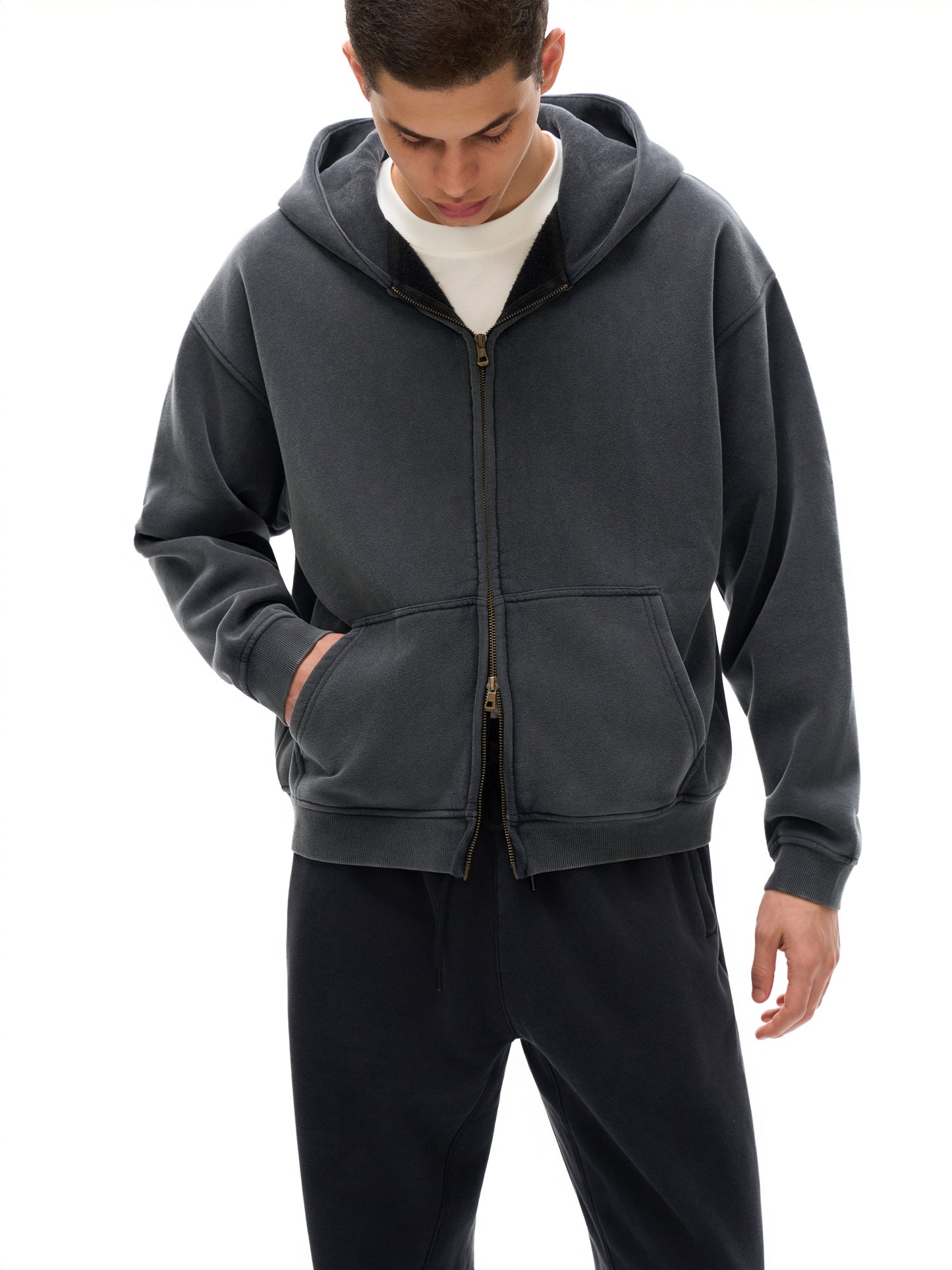 Zip-Through MindTorn Boxy Fleece Hoodie