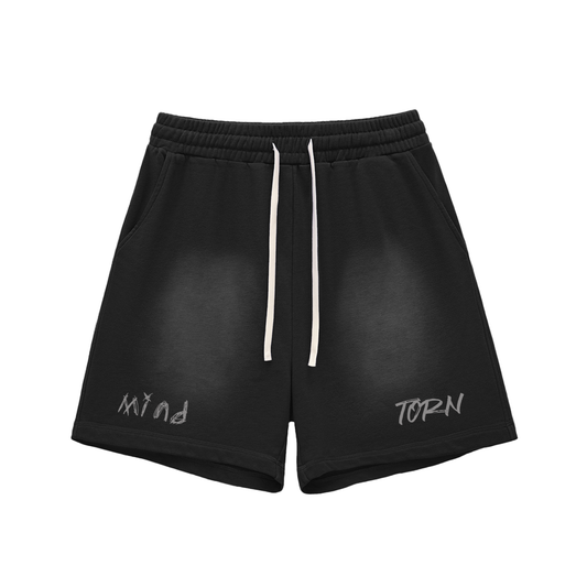 Sun Fade Raw Edge MindTorn Cotton Shorts