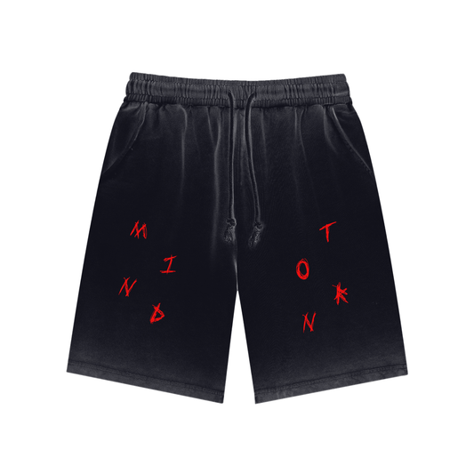 Reverse Dyed Scrambled Mind Torn Sweatshorts