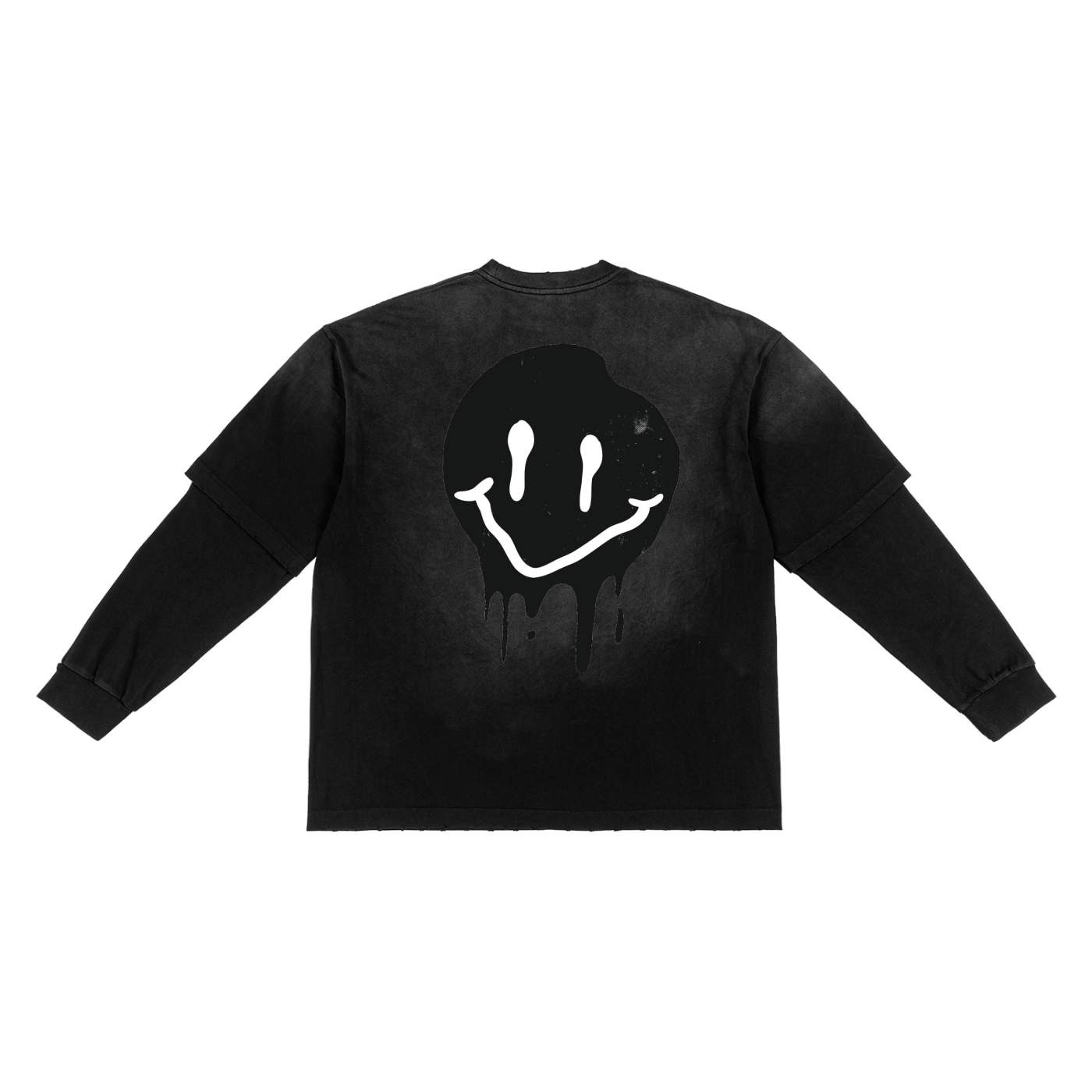 Sunfade Hand-Frayed Mind Torn Faux Two-Piece T-Shirt
