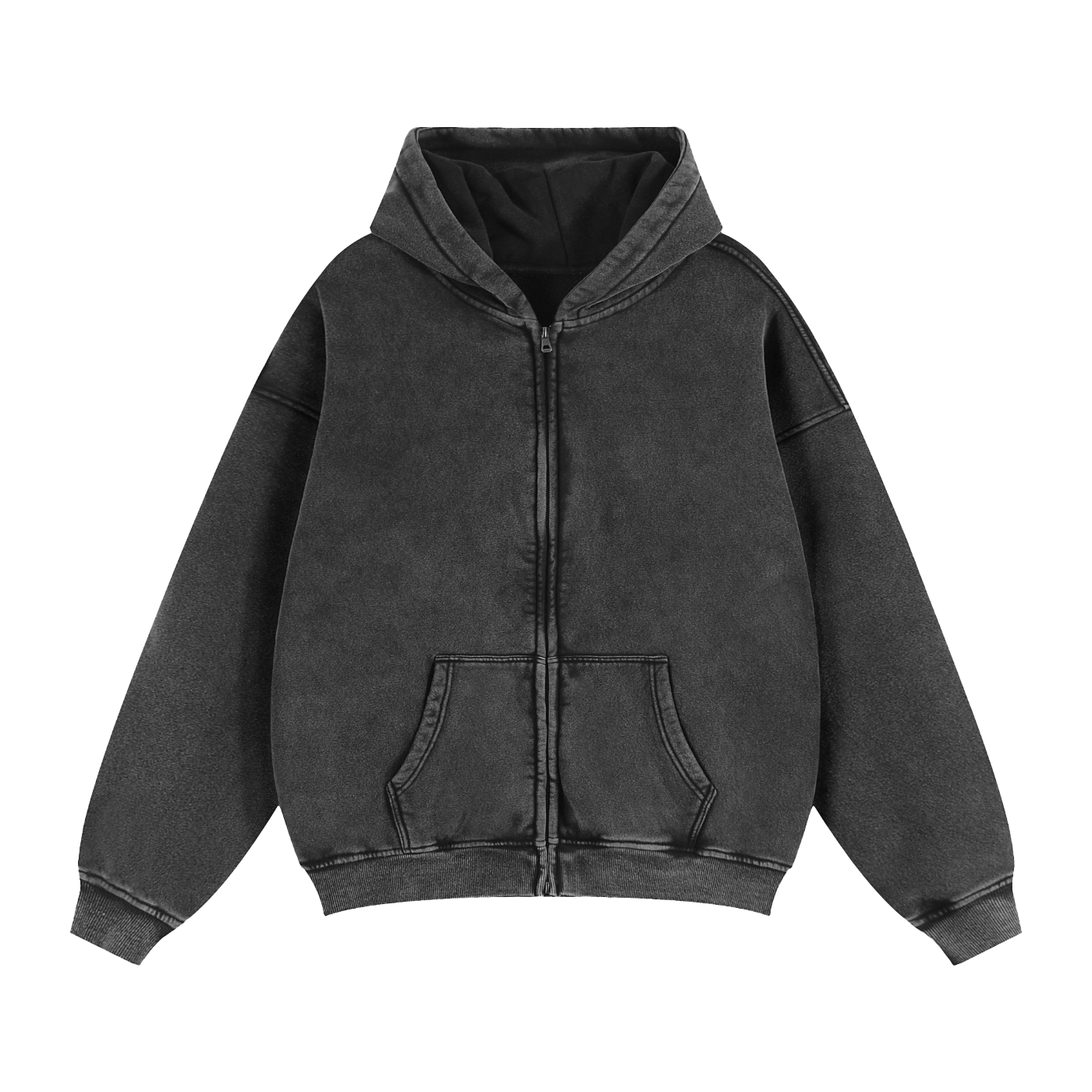 Zip-Through MindTorn Boxy Fleece Hoodie