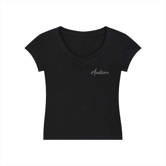 Essential Mind Torn V-Neck Bodycon T-Shirt